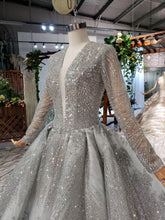 Estilo 0720-104 - Vestido de fiesta formal de manga larga con cuentas de cristal
