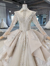 Style 80921 - Long sleeve wedding gown with collar