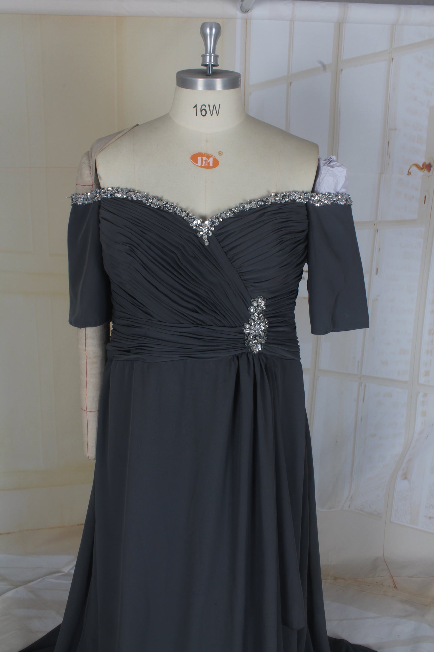 Style 55454 Kimberly - Plus Size off the shoulder evening gown