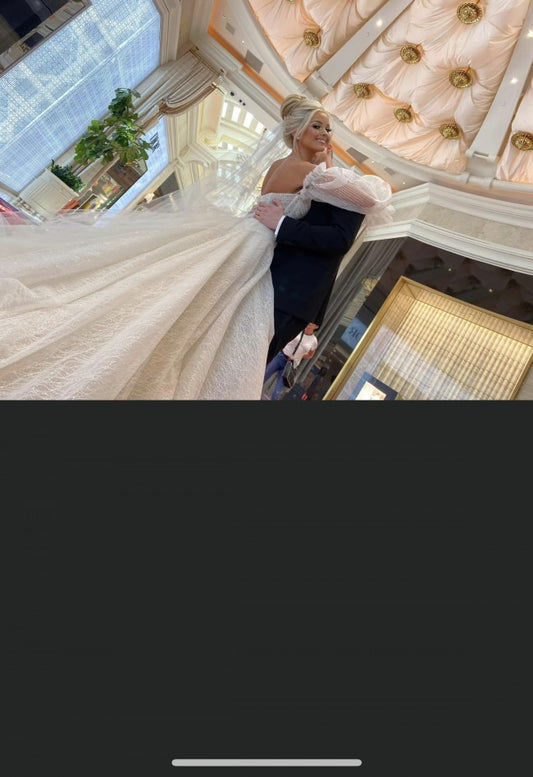 Robe de bal de mariage formelle, épaules dénudées, manches longues, C2022-oS558