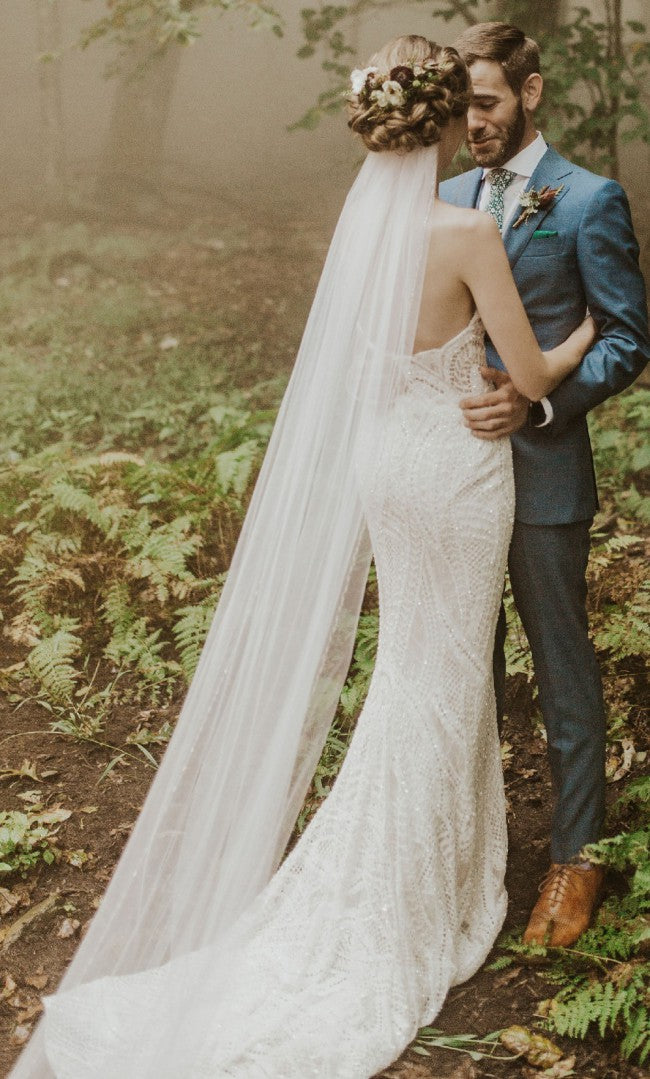 C2022-SE110 strapless embroidery style wedding gown