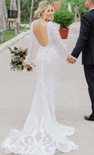 C2023-SSaa9 - couture beaded long sleeve sexy sheer back wedding gown