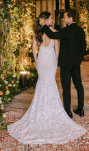 C2023-VN28S - sexy sleeveless v-neck fitted wedding gown