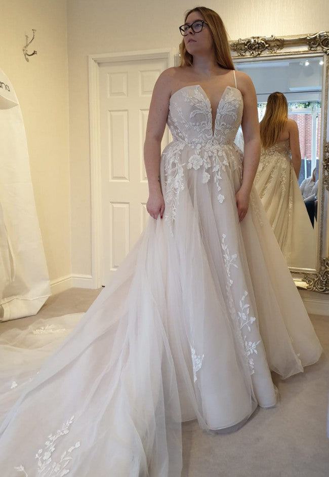 C2022-ps288 - Robe de mariée trapèze grande taille