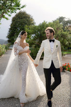 C2022-FD28 - Vestido de novia con falda desmontable y hombros descubiertos