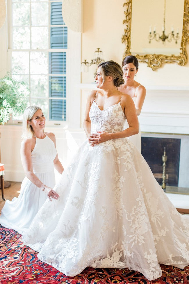 C2022-PSS554 Robe de mariée trapèze à bretelles spaghetti