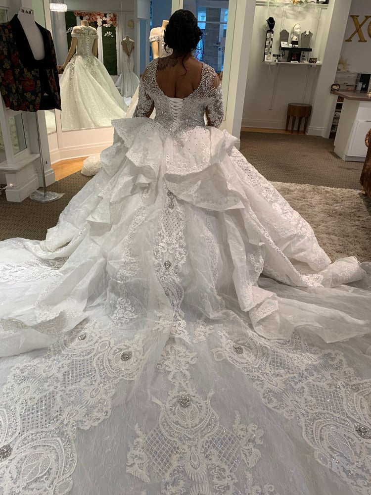 C2021BG8 - Long sleeve wedding gowns with tons of Bling