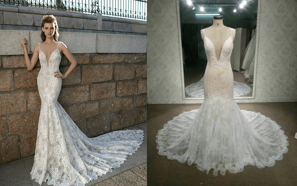 Style #C2015beck - Berta inspired wedding dress made of beaded lace
