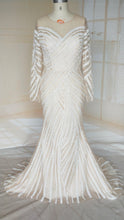 C2021-Jumoke - Vestido de novia elegante con escote ilusión y manga larga