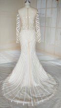 C2021-Jumoke - Vestido de novia elegante con escote ilusión y manga larga