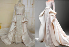 C2021-Jumoke - Vestido de novia elegante con escote ilusión y manga larga