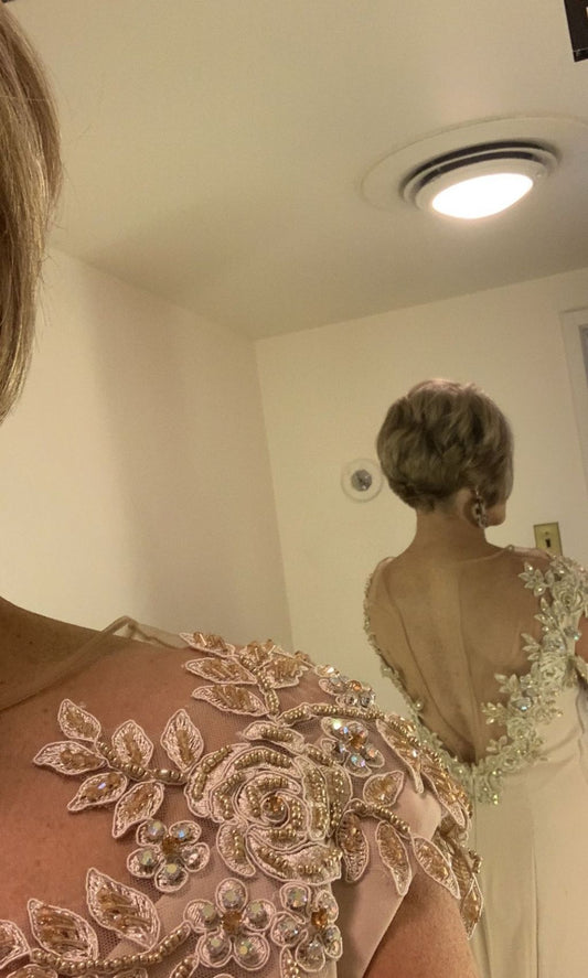 C2022-MB11 - Robe formelle mère de la mariée à mancherons