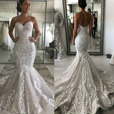 C2022-SWE676 Robe de mariée bustier en dentelle brodée