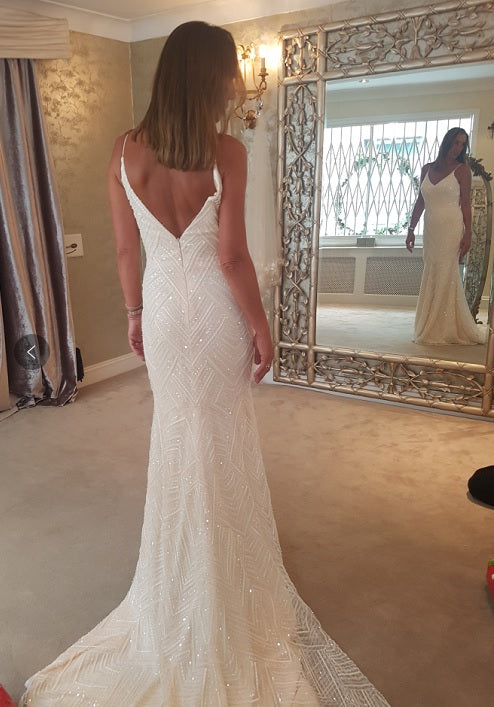Style C010719 Spaghetti strap beaded wedding dresses