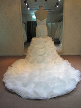Style C051017YS - beaded fit-and-flare ruffle wedding gown