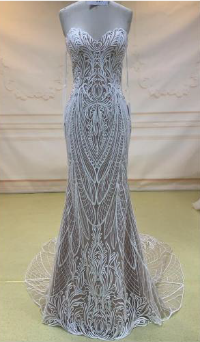 VNDM338 - Vestidos de novia palabra de honor color nude y marfil de Darius Cordell