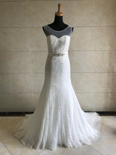 Style DOL-Y003 - Sleeveless illusion neckline wedding gown