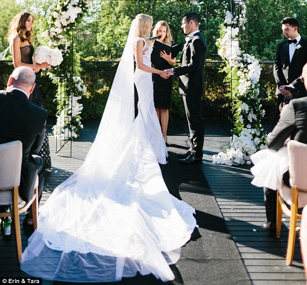 C2020-MArnold – ornate sleeveless fit-to-flare embroidered wedding gown