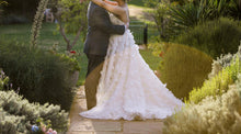C2023-PSA441 - plus size a-line wedding gown with 3D flower embellishments and lace straps