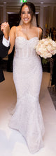 C2023-CS812 - Vestido de novia estilo corsé con pedrería y tirantes finos