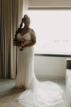 C2023-SB775 - Backless scoop neck plus size beaded wedding gown