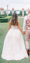 C2023-SBG63a - strapless a-line ball gown wedding dress with detachable sleeves
