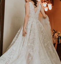C2023-SA551E - sleeveless v-neck beaded embroidery a-line wedding gown