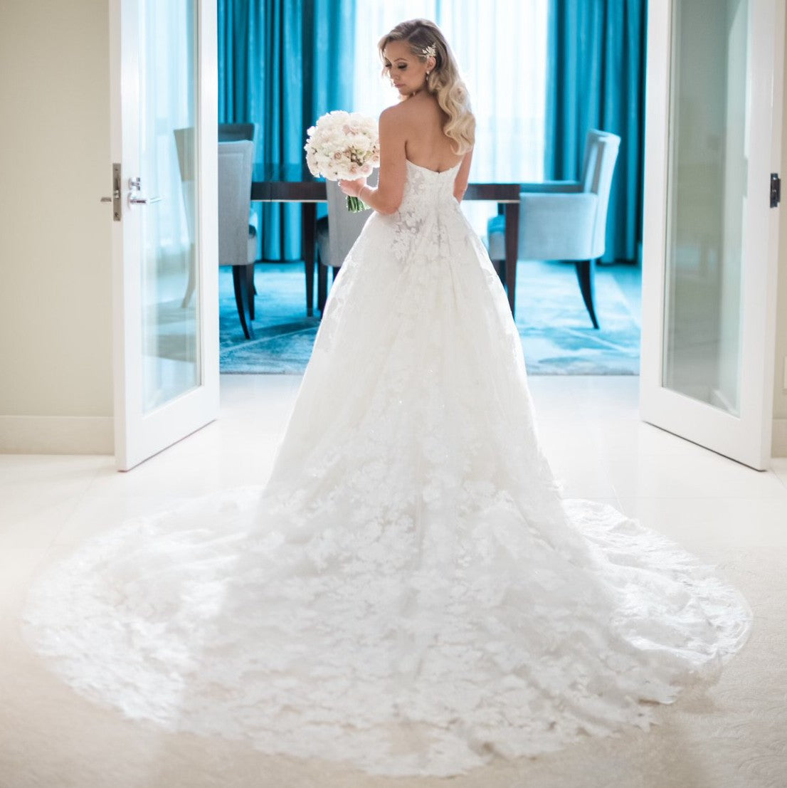 C2023-SBG224 - robe de mariée trapèze sans bretelles