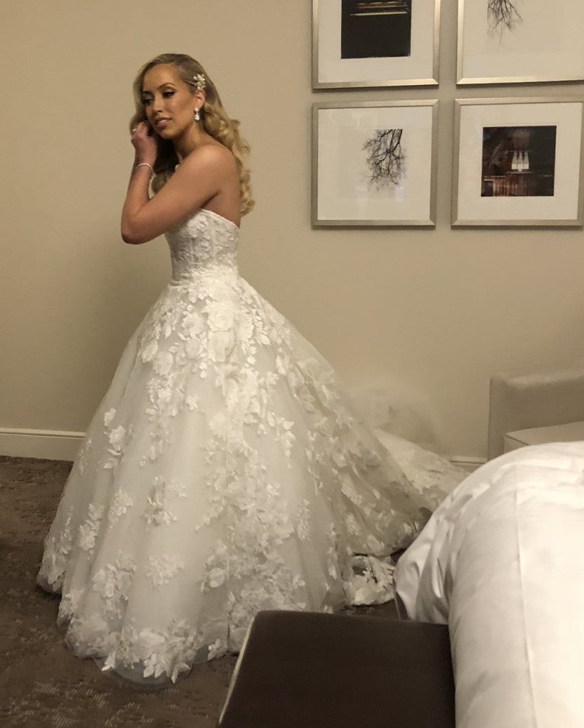 C2023-SBG224 - robe de mariée trapèze sans bretelles