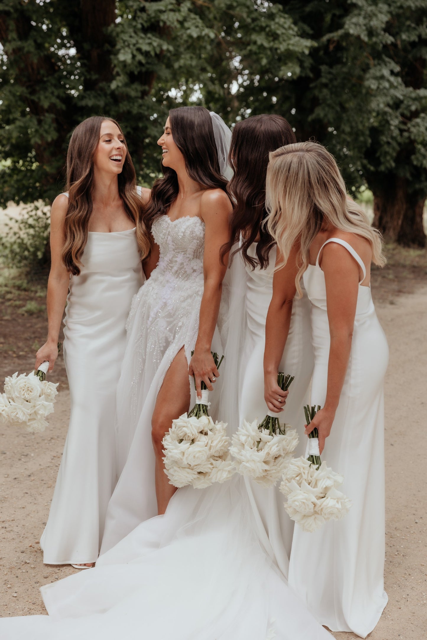 C2023-SS63P - strapless sweetheart beaded wedding gown with thigh high split and detachable train