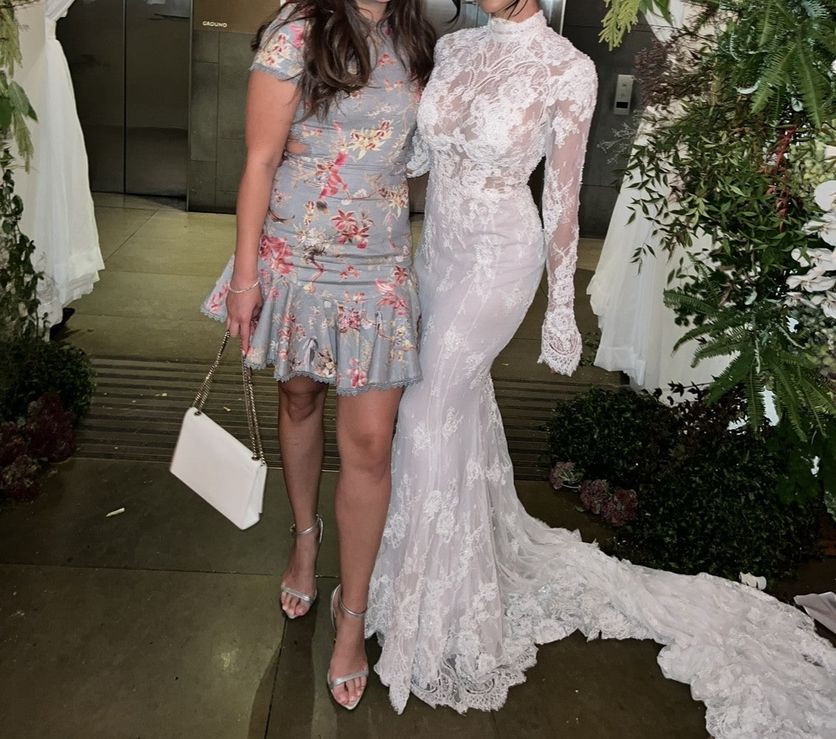 C2023-LSM5K - modest long sleeve beaded lace fitted wedding gown