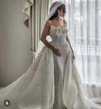 C2023-SC73 - swarovski crystal beaded formal ball gown wedding dress with detachable skirt
