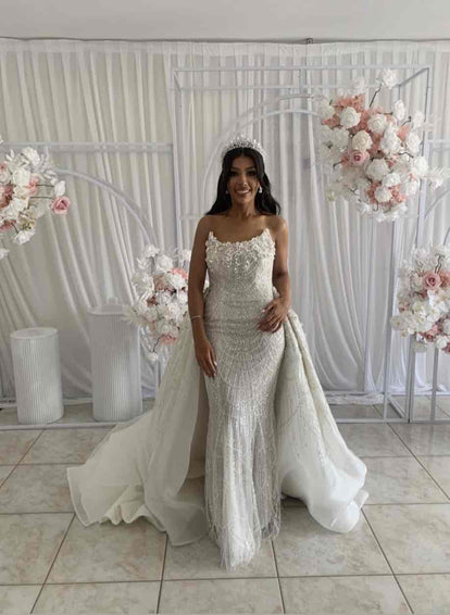 swarovski crystal beaded dress Swarovski Crystals on Evening Dresses & Wedding Gowns