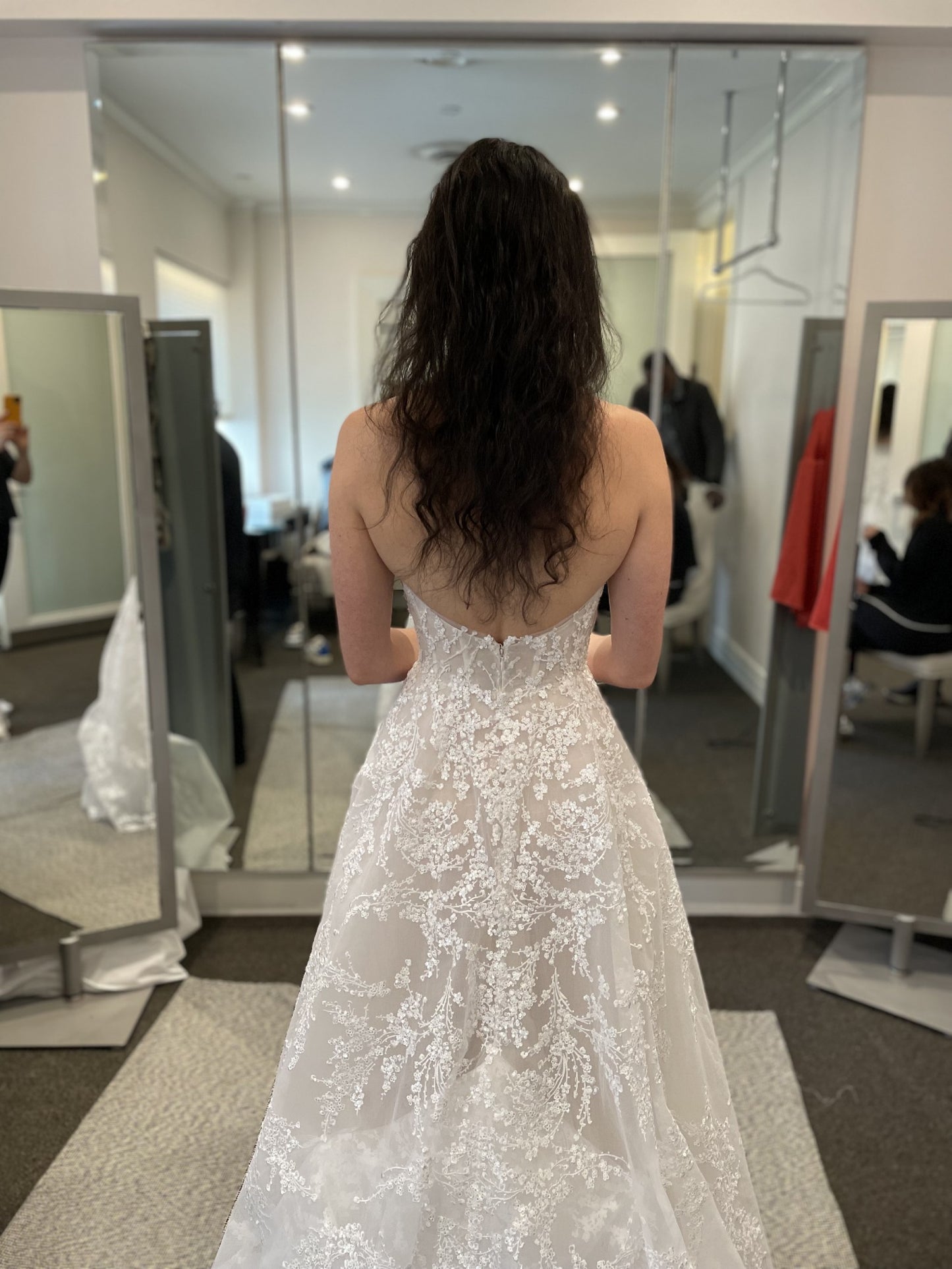 C2023-SA34 - strapless a-line lace wedding gown