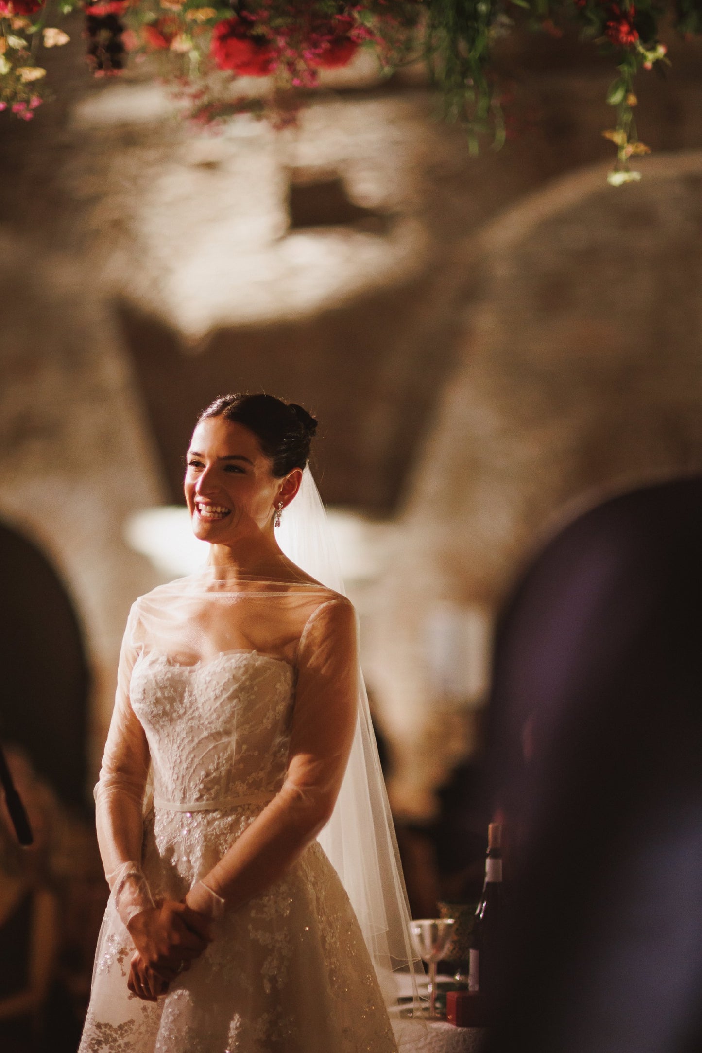 C2023-SA34 - strapless a-line lace wedding gown