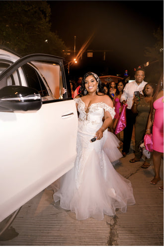 C2023-OS66P - beaded off the shoulder plus size fit-and-flare wedding gown