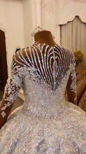 C2023-SCLS82 - Swarovski crystal beaded long sleeve wedding gown with bling