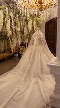 C2023-SCLS82 - Swarovski crystal beaded long sleeve wedding gown with bling