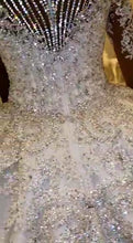 C2023-SCLS82 - Swarovski crystal beaded long sleeve wedding gown with bling