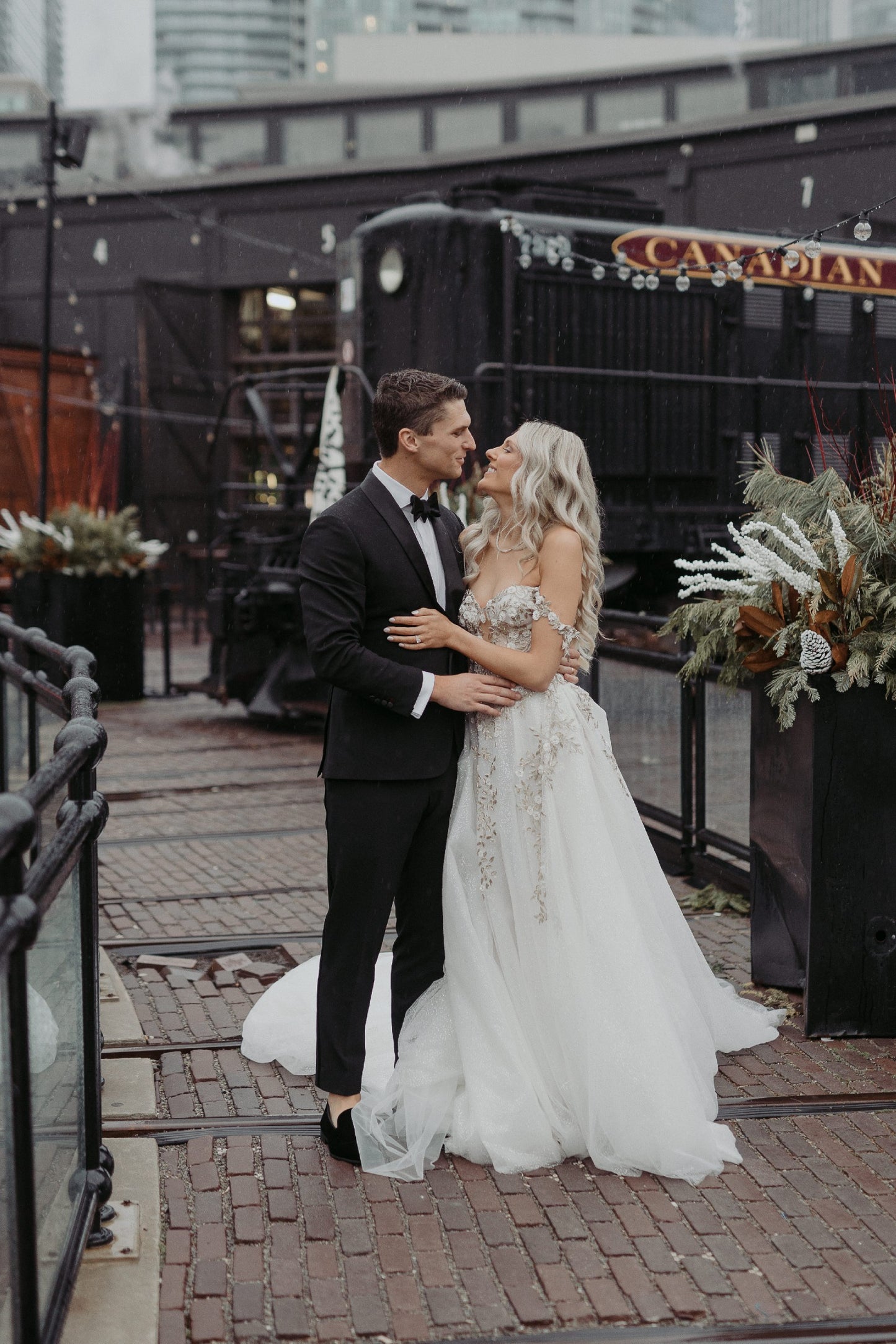 C2023-SA50w - two tone 3D embroidered a-line style beaded wedding gown