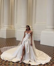 C2023-SS830 - sweetheart strapless sheath corset style wedding gown with detachable train