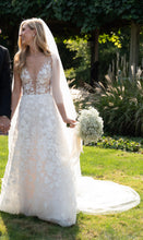 C2023-SV74A - sleeveless illusion v-neck aline wedding gown