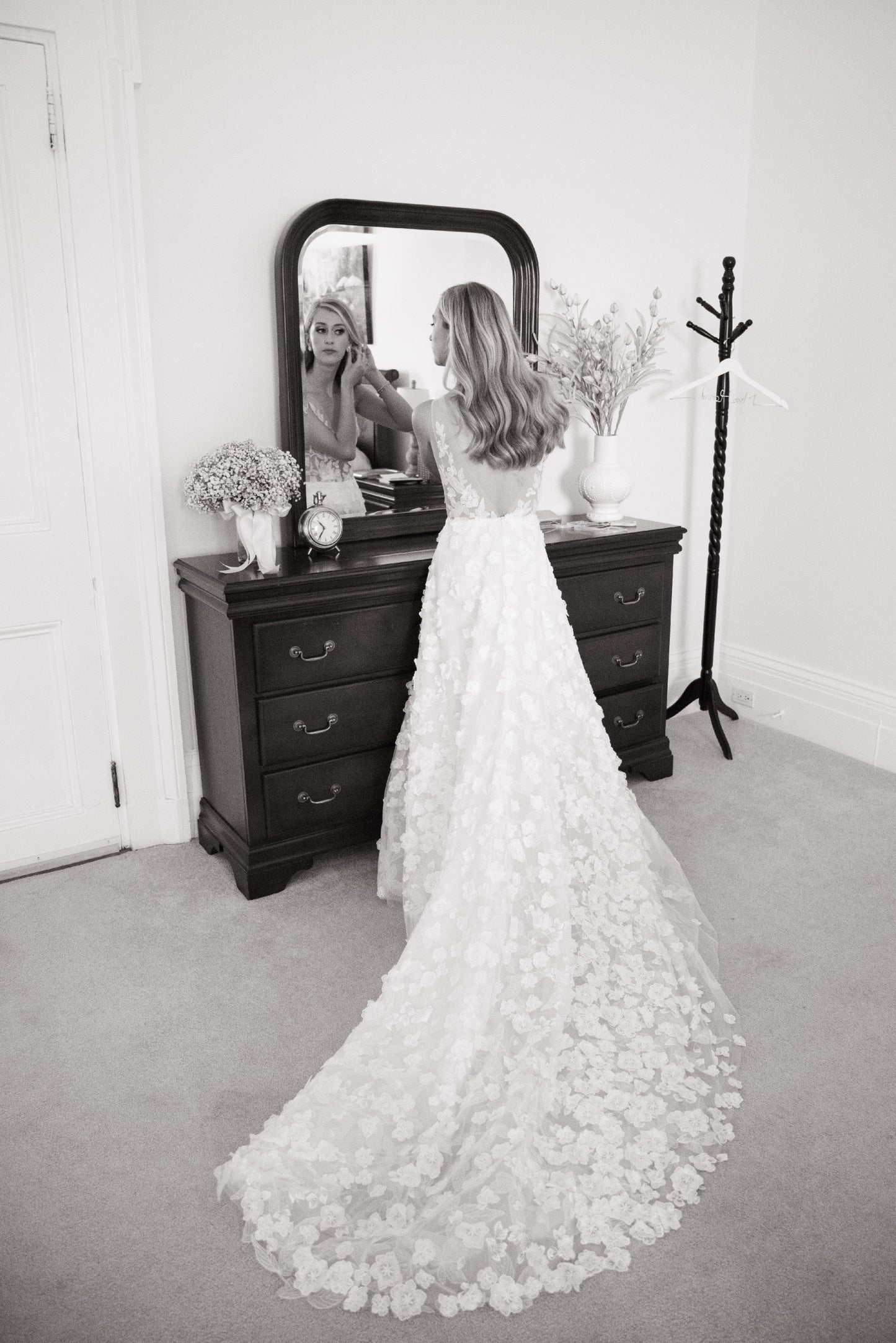 C2023-SV74A - sleeveless illusion v-neck aline wedding gown