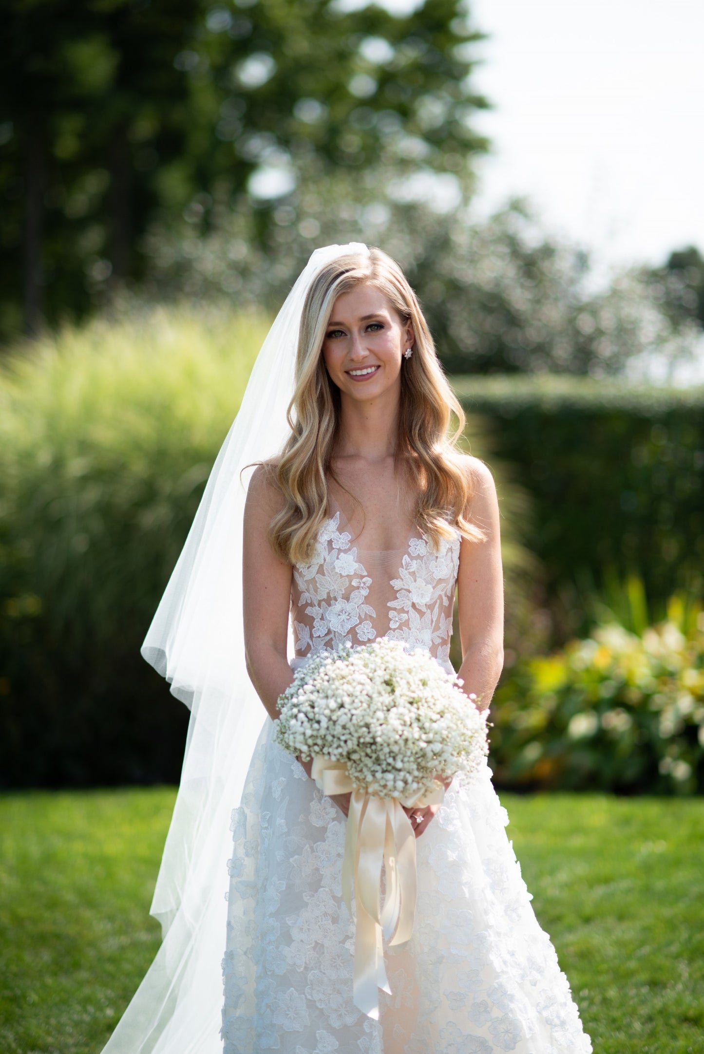 C2023-SV74A - sleeveless illusion v-neck aline wedding gown