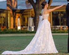 C2023-SA733B - strapless beaded lace and embroidery a-line wedding gown