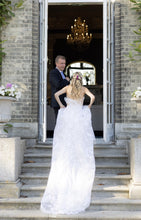 C2023-SA733B - strapless beaded lace and embroidery a-line wedding gown