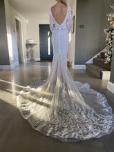 C2023-LSV88 - Berta Bridal Inspired Long Sleeve deep sexy v-neck beaded wedding gown