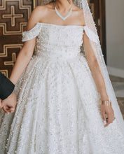 C2023-OSB37 - vestido de novia de talla grande con hombros descubiertos y cuentas