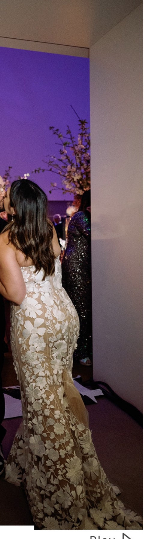 C2023-SPS37 - strapless plus size embroidered sheer nude wedding gown