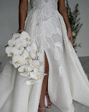 C2023-HBG28 - vestido de novia sin mangas con escote halter y abertura